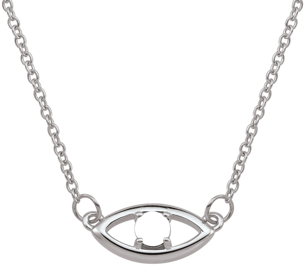 3.5mm Birthstone Evil Eye Necklace (1 Stone) | Peoples Jewellers