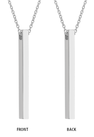 Personalised vertical bar on sale necklace