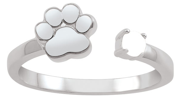 Paw print deals ring white gold