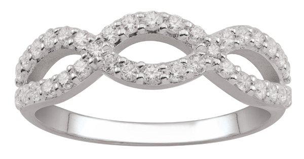 Couple's 0.54 CT. T.W. Diamond Engravable Infinity Braid Ring (1 Line)